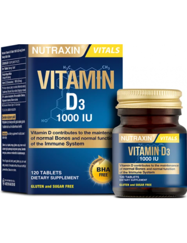 Nutraxin D3 Vitamini 120 Tablet - D3 1000 Iu