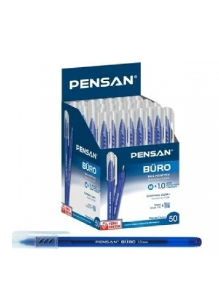 Pensan Tükenmez Kalem Büro 1 mm Mavi 50 Li 2270 - 50'li Paket