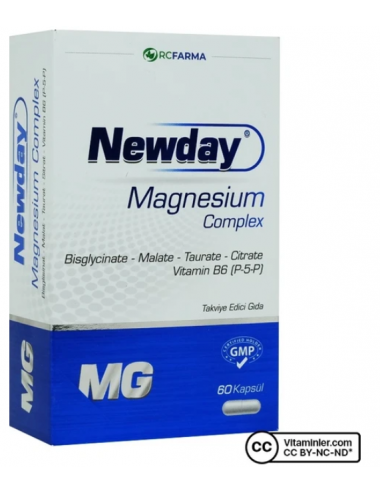  Newday Magnezyum Complex 60 Kapsül 1 RCFARMA Newday Magnezyum Complex 60 Kapsül