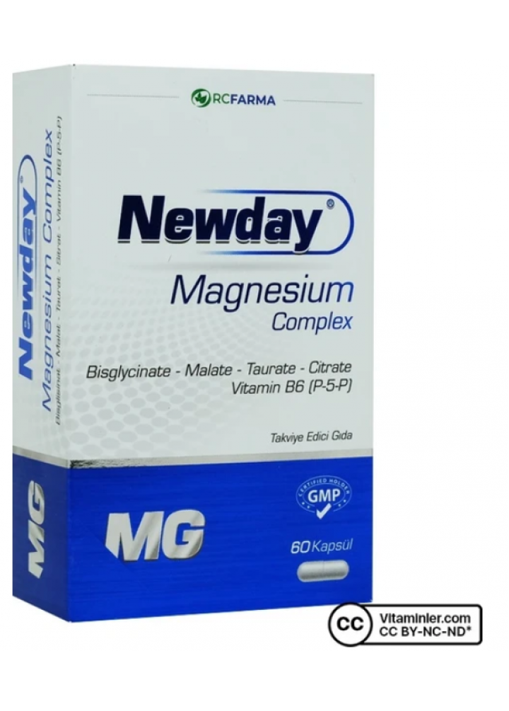  Newday Magnezyum Complex 60 Kapsül 1 RCFARMA Newday Magnezyum Complex 60 Kapsül