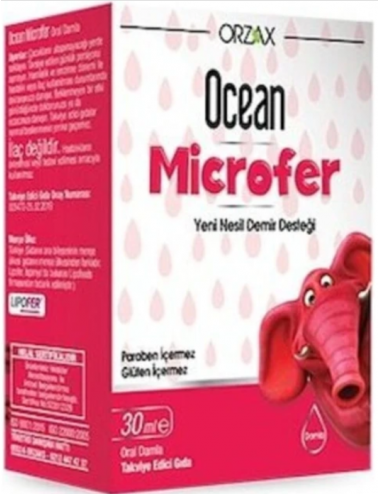 Ocean Orzax Ocean Microfer 30 ml Oral Damla - Paraben ve Glüten İçermeyen Sıvı Takviye Edici Gıda, Türkiye Menşeli