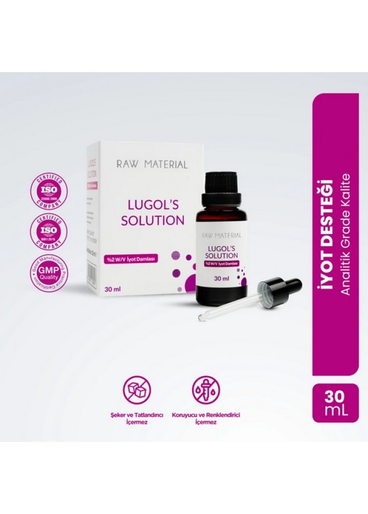 Raw Material Lugol's Solution İyot %2 Damla 30 ml