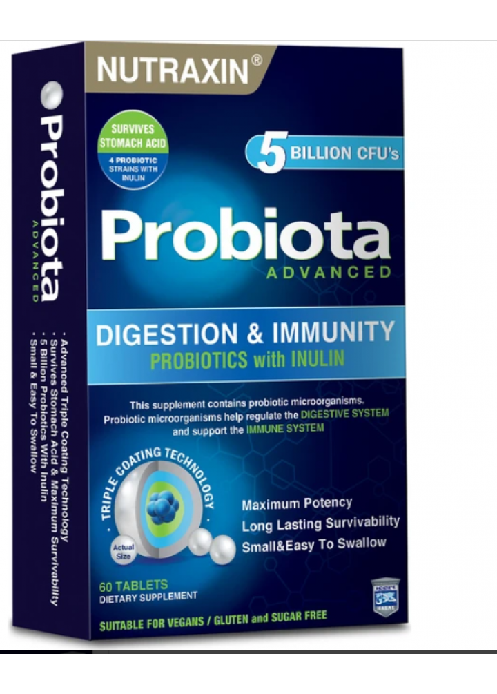 Nutraxin Probiota Advanced 60 Tablet Aromasız Takviye Edici Gıda - Türkiye Menşeli
