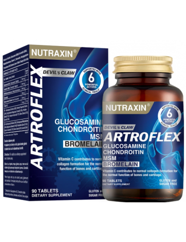 Nutraxin Artroflex 90 Tablet - Glukozamin, Kondroitin, MSM, Bromenlin ve Şeytan Pençesi İçeren Takviye Edici Gıda