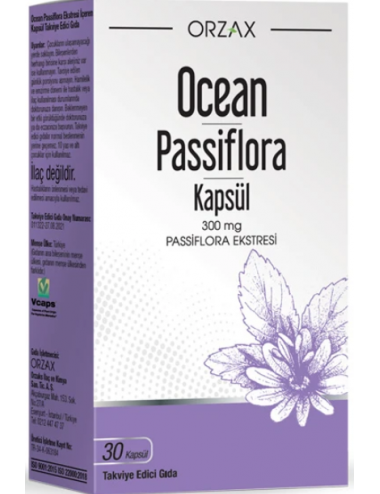 Orzax Ocean Passiflora 300 mg 30 Kapsül