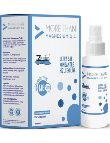 More Than Magnezyum Yağı - Kas ve Eklem Rahatlatıcı Etki, 200 ml, Unisex, Doğal Zechstein Deniz Tuzu ile Zenginleştirilmiş